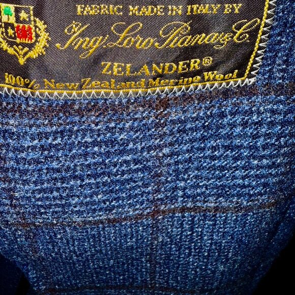 Loro Piana Neiman Marcus IT 50R NEW Mens Navy Plaid Dream Coat 100% Wool RT1995$ - Picture 3 of 14